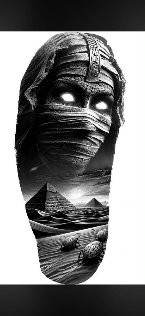 Ancient Egyptian Mummy and Desert Scene