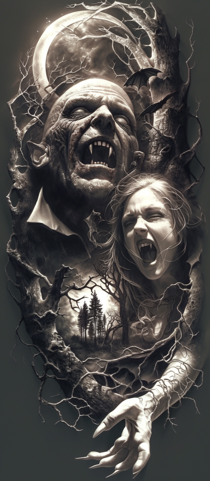Dark Vampiric Horror Scene