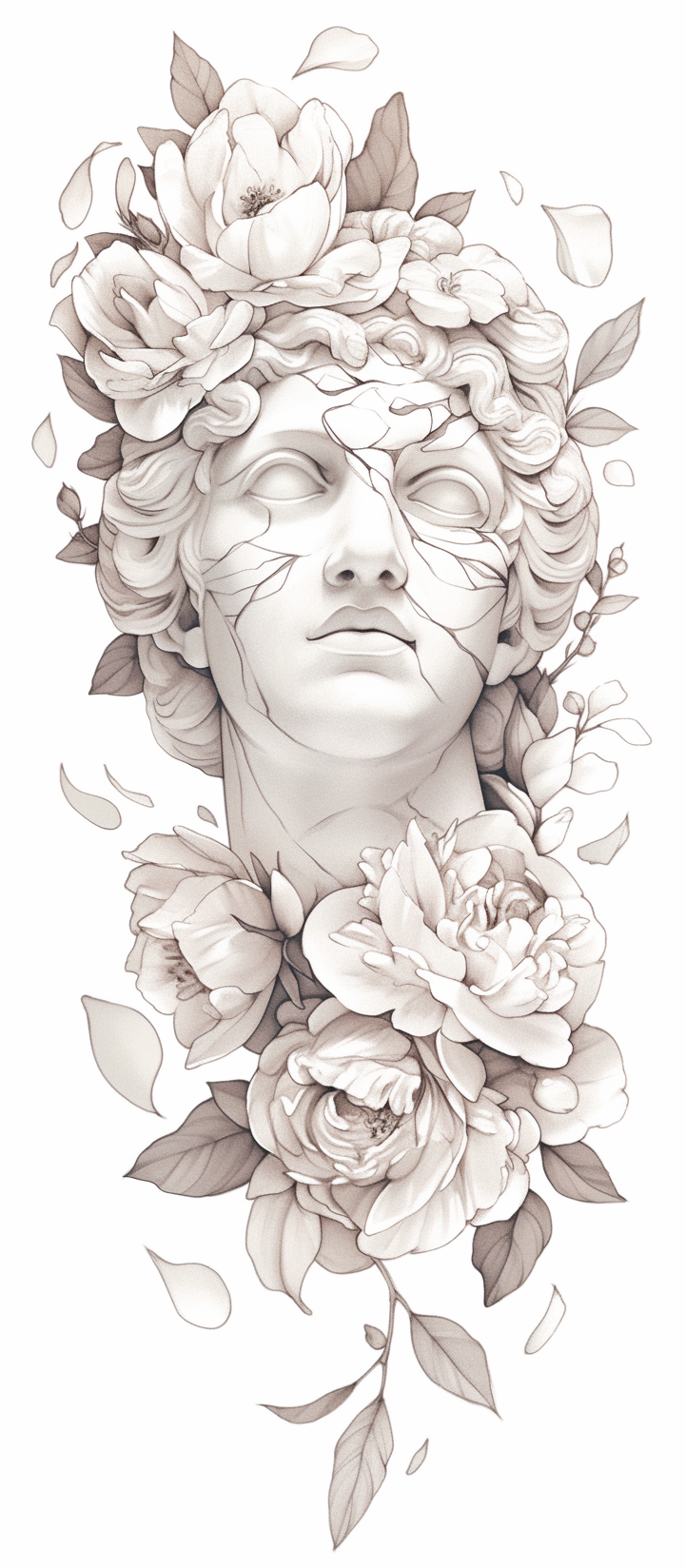 Floral Adorned Classical Bust