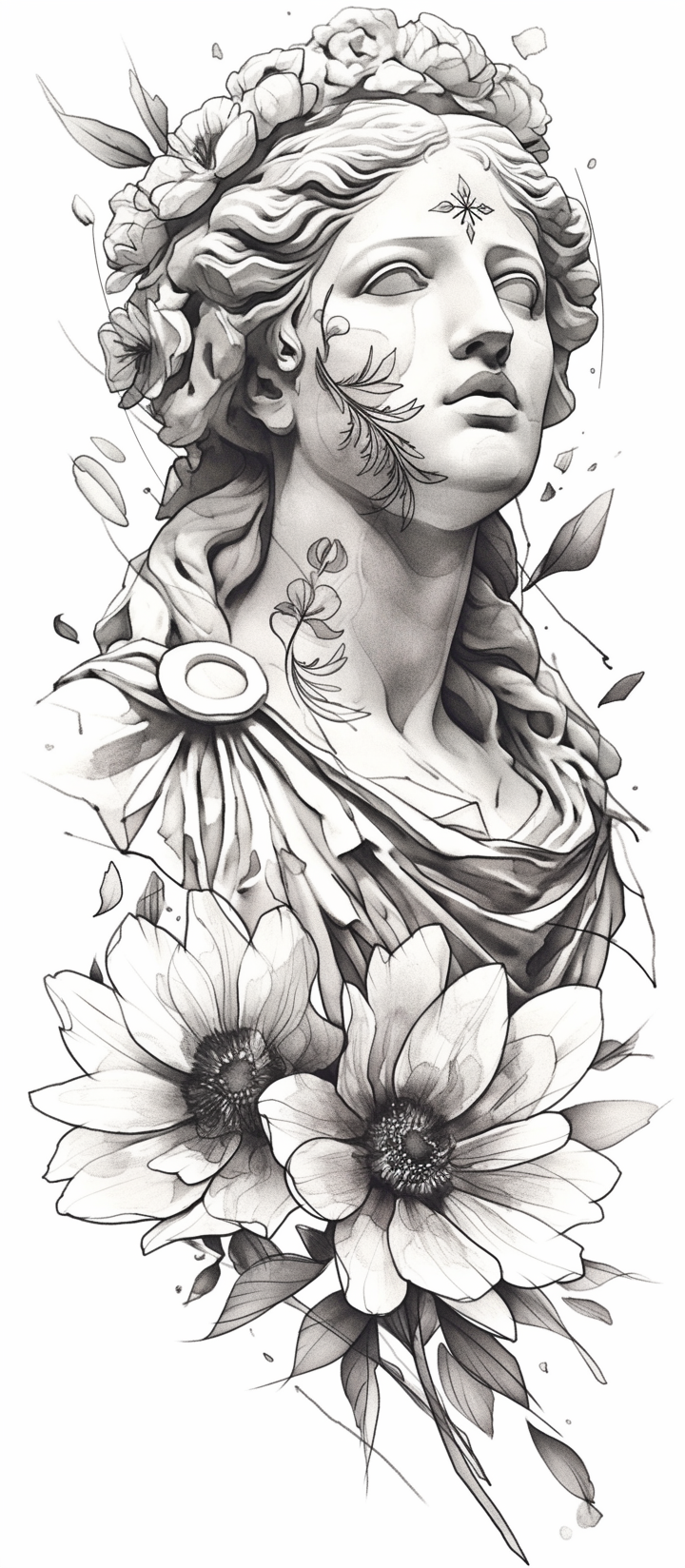 Mythological Bust with Botanical Accents