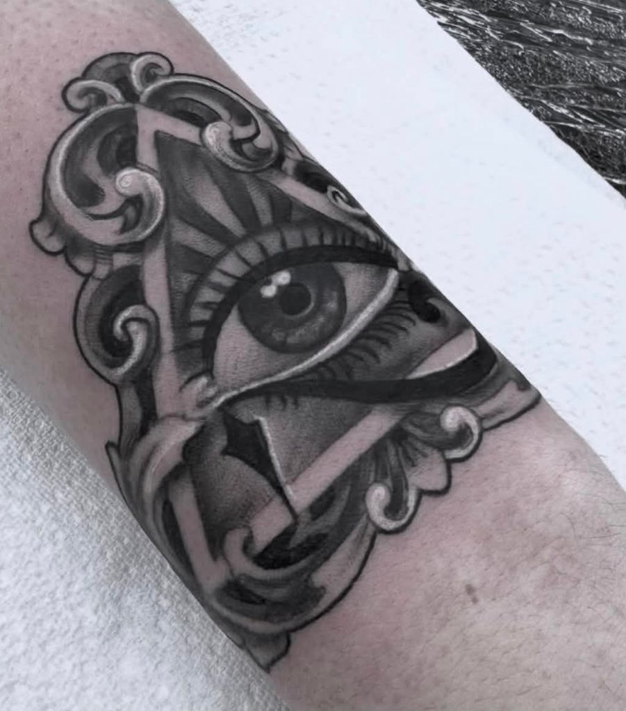 All-Seeing Eye with Ornate Neo-Traditional Frame